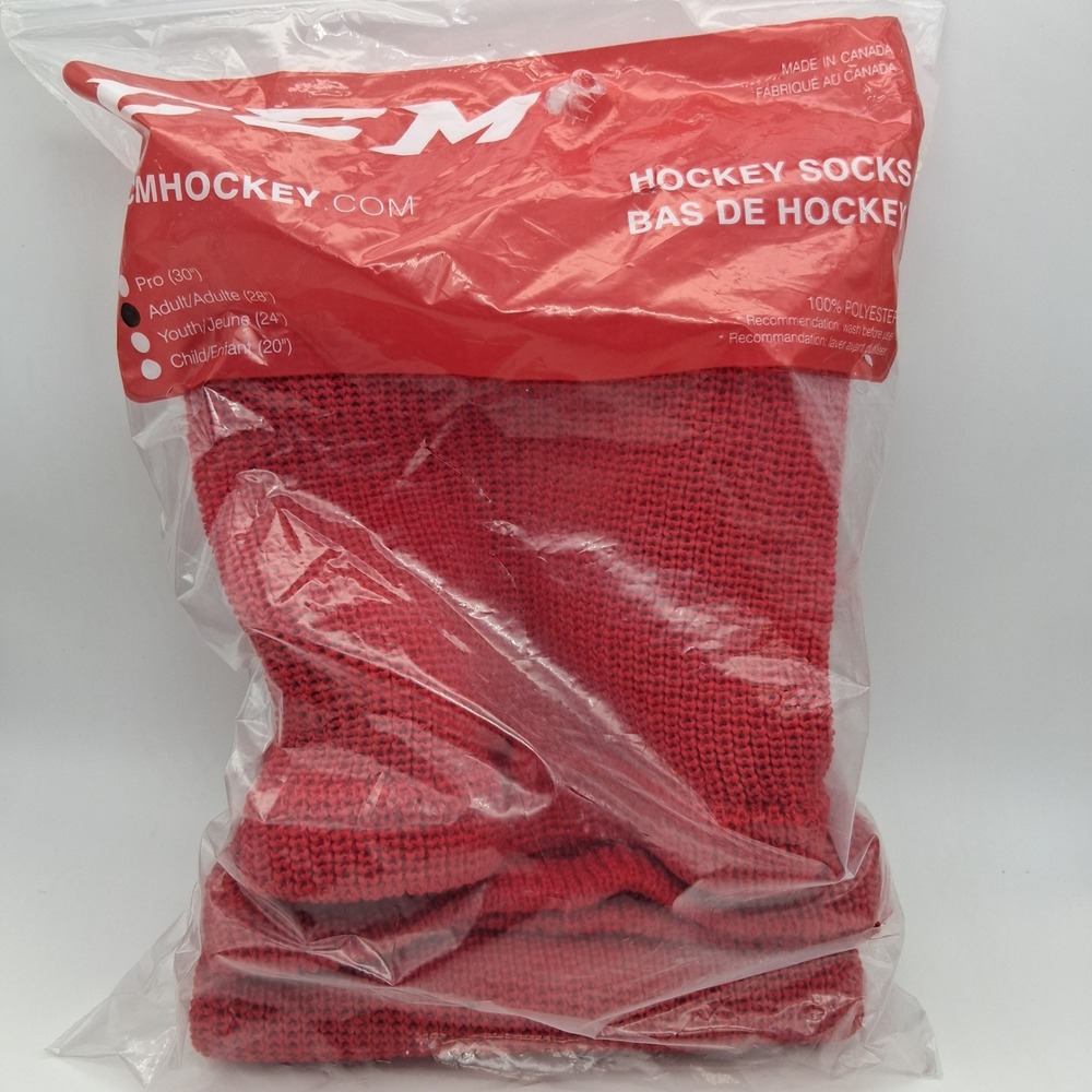 CCM‎ NEW Hockey Socks Red Adult 28" Pro Equipment NEW